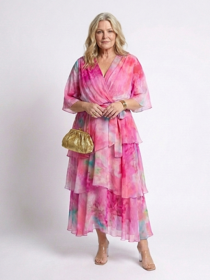 Calista Deep V-Neck Maxi Dress