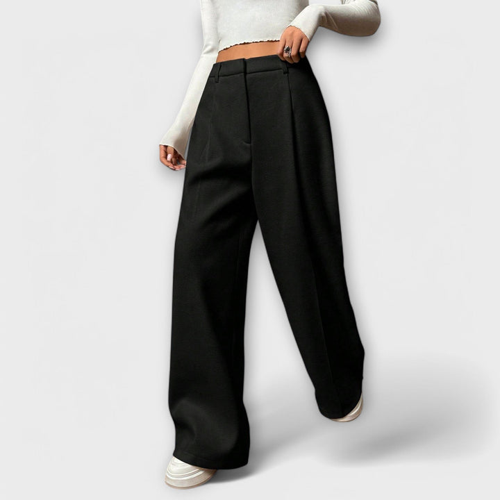 Wide-Leg Women's Pants with High Waist