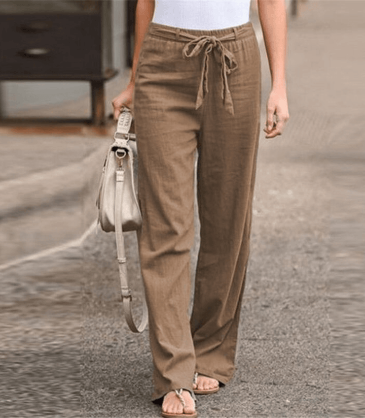 Joleen - Relaxed Fit Women's Pants with Drawstring and Elastic Waist