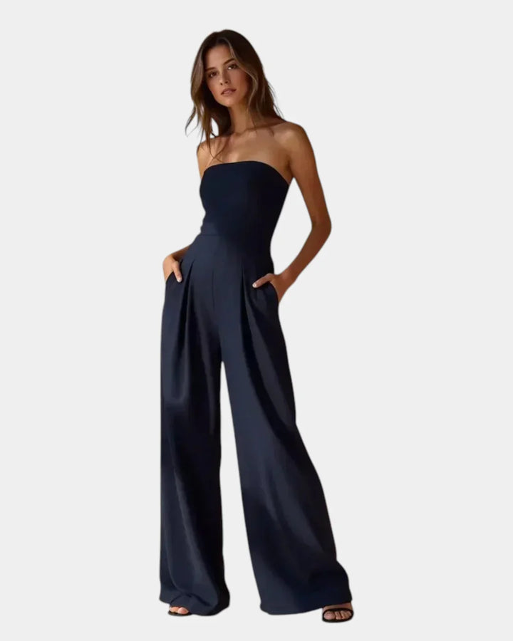 Elise | Strapless Jumpsuit with Wide Legs