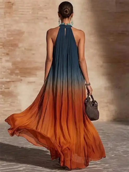 Paula | Long Halter Dress / Gradient