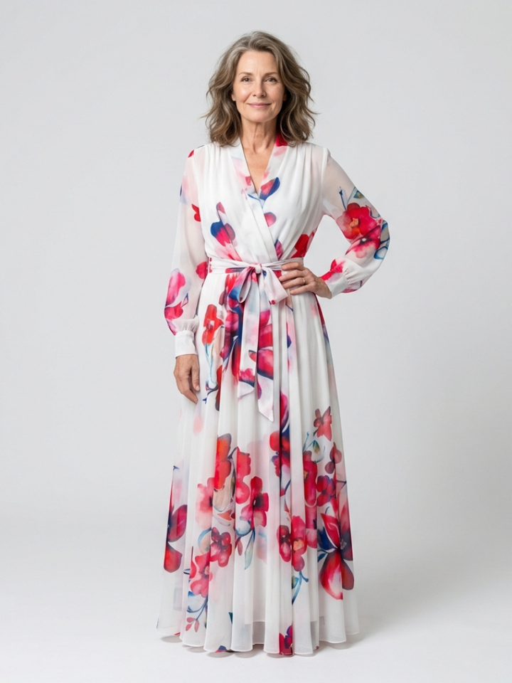 Lillian Floral Wrap Maxi Dress