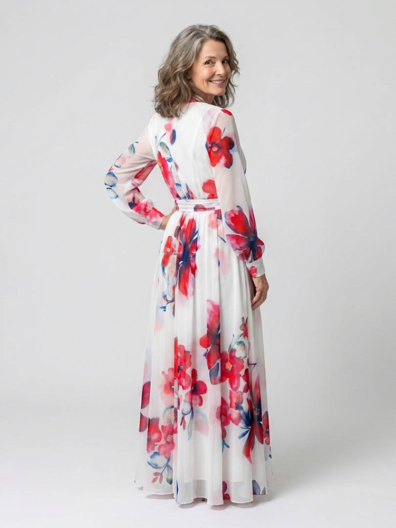 Lillian Floral Wrap Maxi Dress