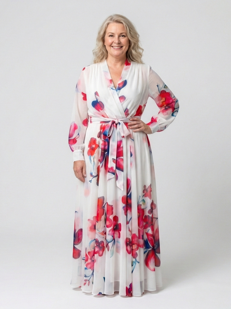 Lillian Floral Wrap Maxi Dress