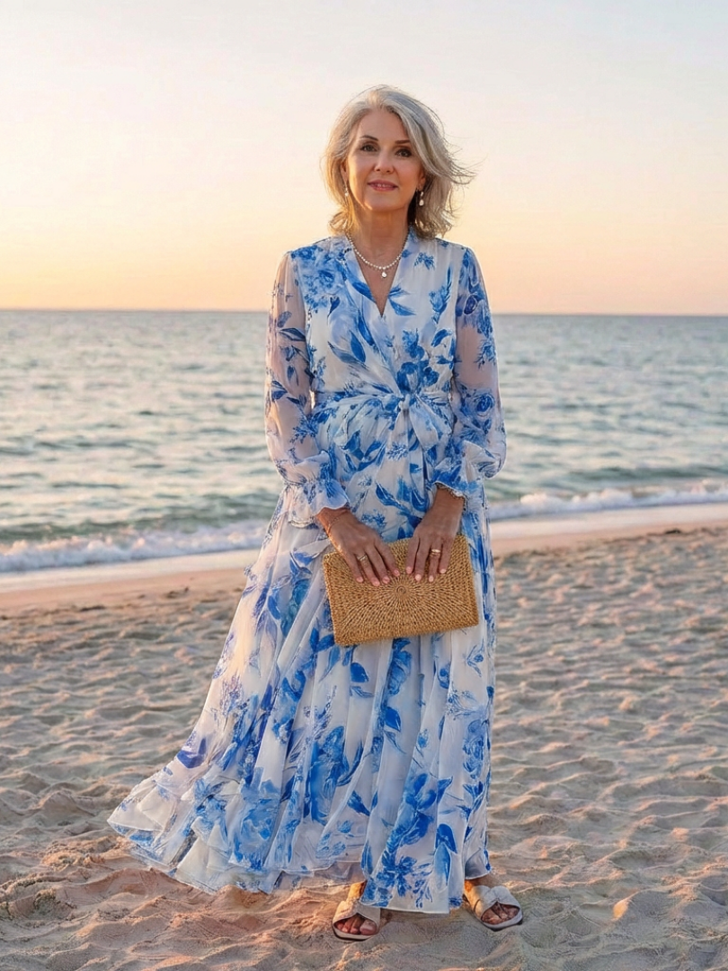 Lillian Floral Wrap Maxi Dress