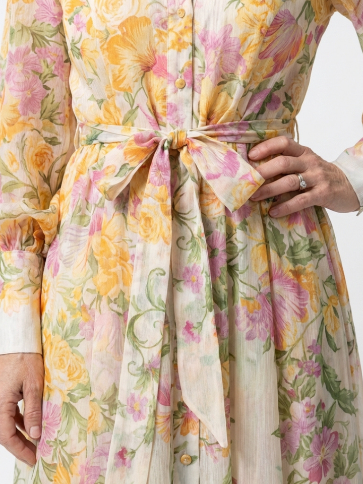 Long Floral Maxi Dress Transparent Cressida