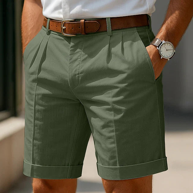 Summer Pleated Chino Shorts